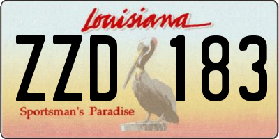 LA license plate ZZD183