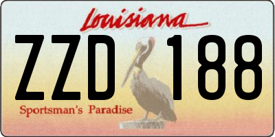 LA license plate ZZD188