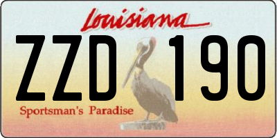 LA license plate ZZD190