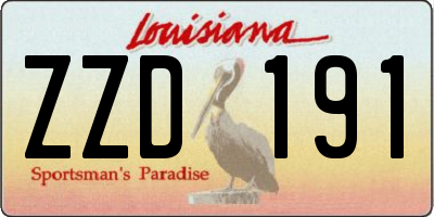 LA license plate ZZD191