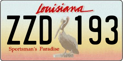 LA license plate ZZD193