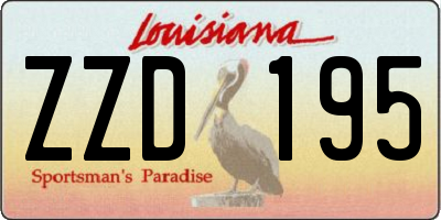 LA license plate ZZD195