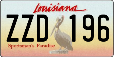 LA license plate ZZD196