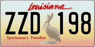 LA license plate ZZD198