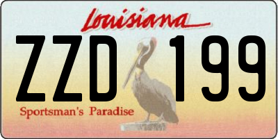 LA license plate ZZD199