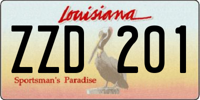 LA license plate ZZD201