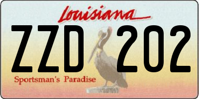 LA license plate ZZD202