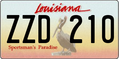 LA license plate ZZD210