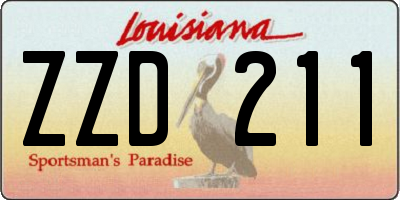 LA license plate ZZD211