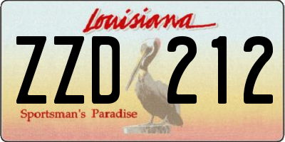 LA license plate ZZD212