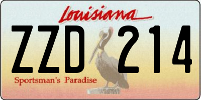 LA license plate ZZD214