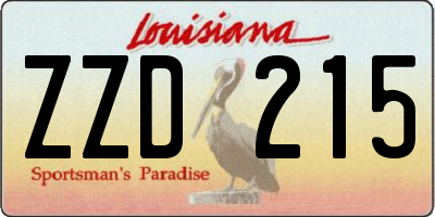 LA license plate ZZD215