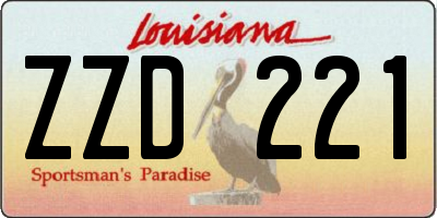 LA license plate ZZD221