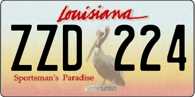 LA license plate ZZD224