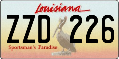 LA license plate ZZD226