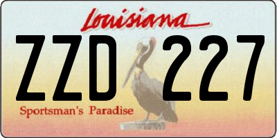 LA license plate ZZD227