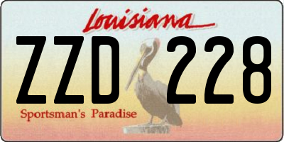 LA license plate ZZD228