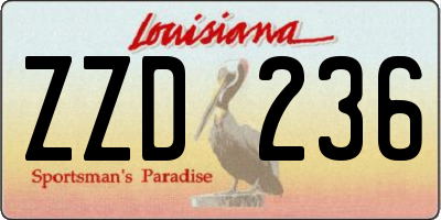 LA license plate ZZD236