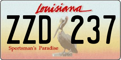 LA license plate ZZD237