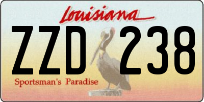 LA license plate ZZD238
