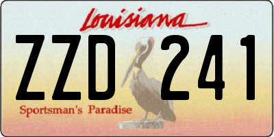 LA license plate ZZD241