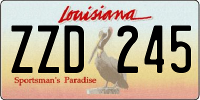 LA license plate ZZD245