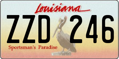 LA license plate ZZD246