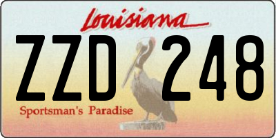 LA license plate ZZD248