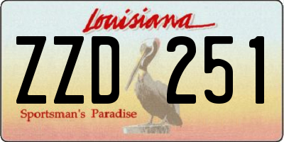 LA license plate ZZD251