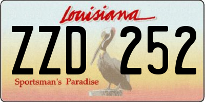 LA license plate ZZD252