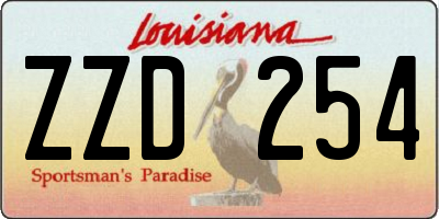 LA license plate ZZD254