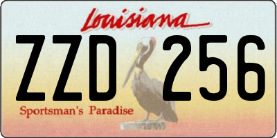 LA license plate ZZD256