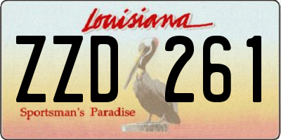 LA license plate ZZD261