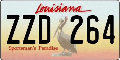 LA license plate ZZD264