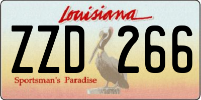 LA license plate ZZD266