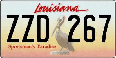 LA license plate ZZD267