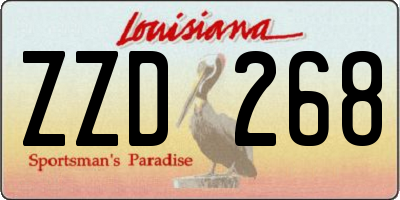 LA license plate ZZD268