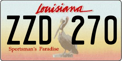 LA license plate ZZD270