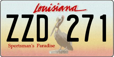 LA license plate ZZD271