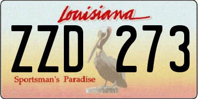 LA license plate ZZD273