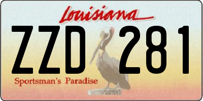 LA license plate ZZD281