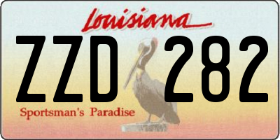 LA license plate ZZD282