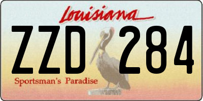 LA license plate ZZD284