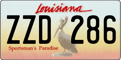 LA license plate ZZD286