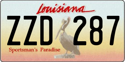 LA license plate ZZD287