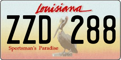 LA license plate ZZD288