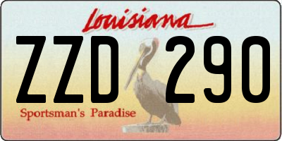 LA license plate ZZD290