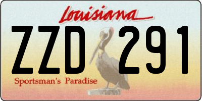 LA license plate ZZD291