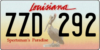 LA license plate ZZD292