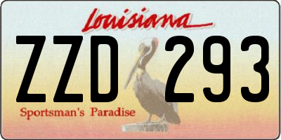 LA license plate ZZD293